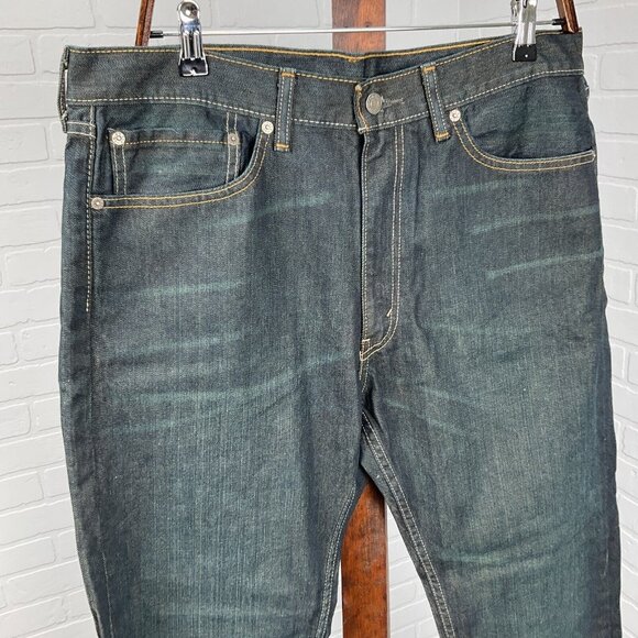 Levis‎ 505 Men Jeans 36Wx30L Dark Blue Straight Leg Denim Cotton PC9-00505-0550 - Picture 2 of 14